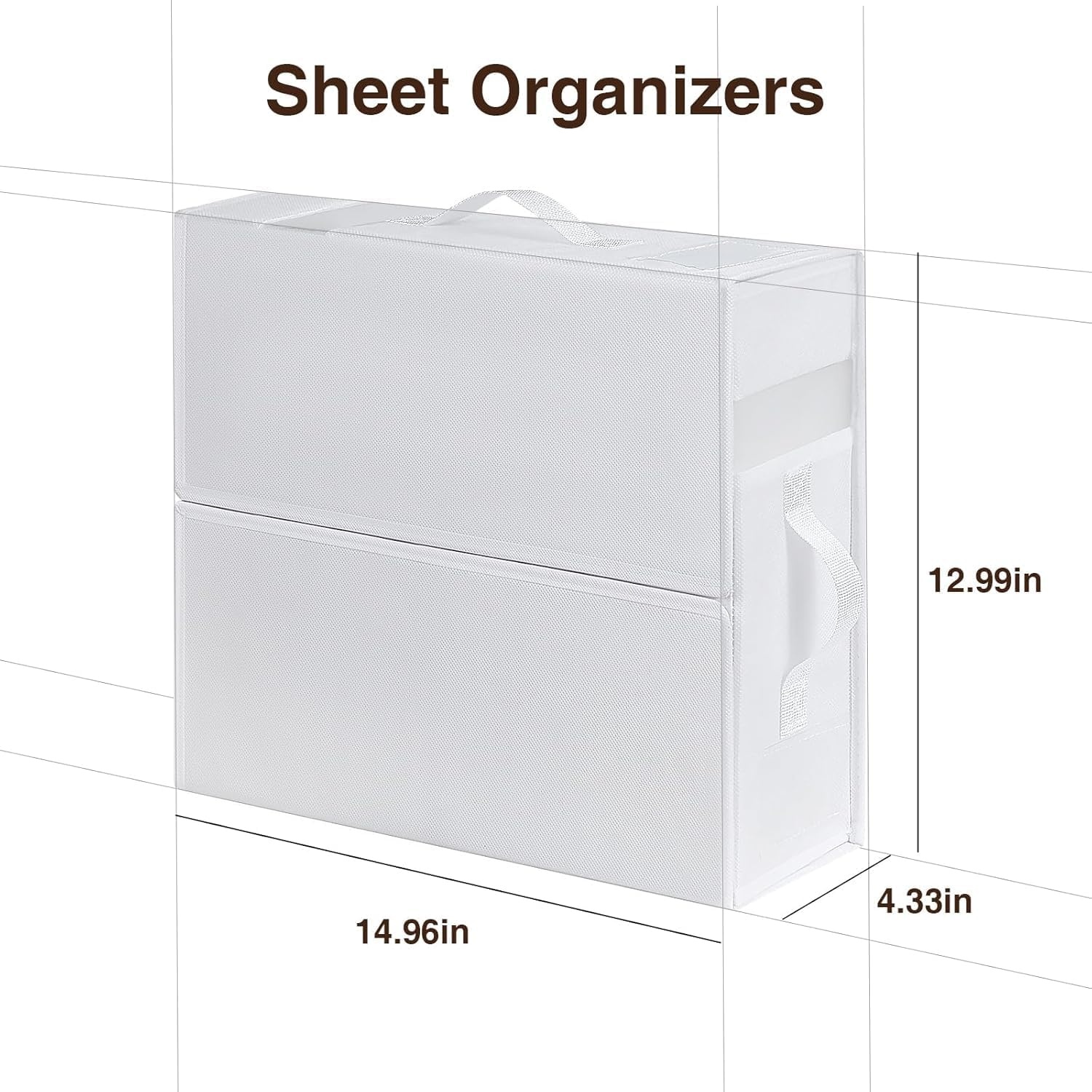 image:imageDIMJ Bed Sheet Organizers and Storage 6 Pack Foldable Sheet Holder Linen Closet Organizer Box for Sheets Set Bedding Blankets Towel King amp Queen Size GreyWhite