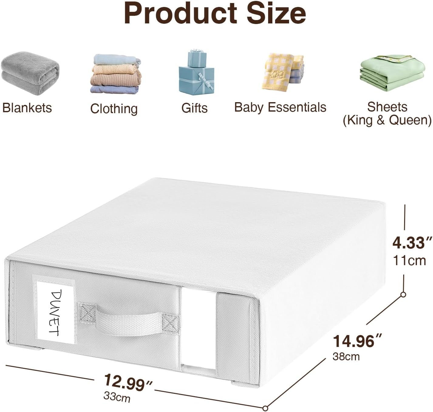 image:imageDIMJ Bed Sheet Organizers and Storage 6 Pack Foldable Sheet Holder Linen Closet Organizer Box for Sheets Set Bedding Blankets Towel King amp Queen Size GreyWhite