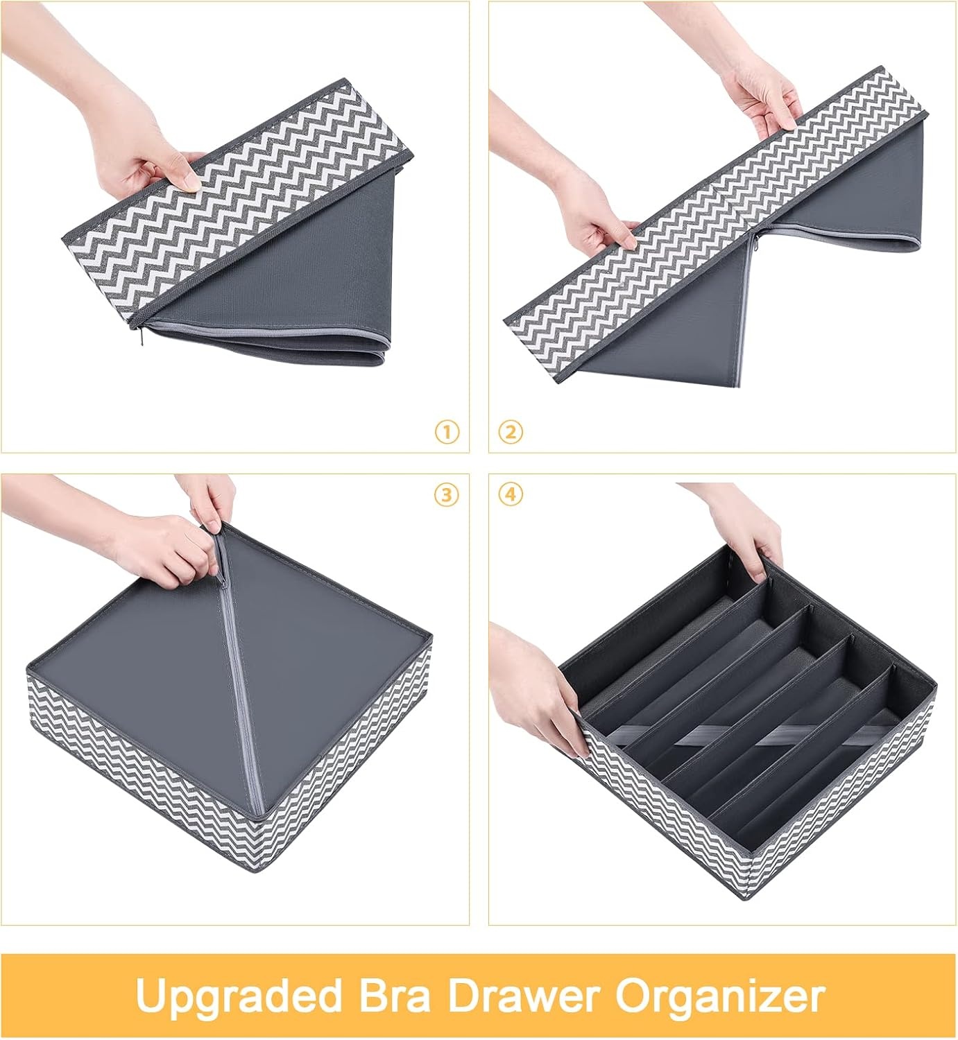 image:imageDIMJ Bra Organizer 2 Pack Bra Storage Organizer for Drawer Closet Bra Dividers Holder For AC Cup
