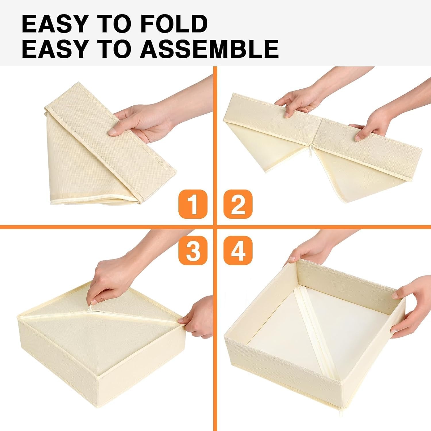 image:imageDIMJ Clothes Drawer Organizer 12 Packs Foldable Underwear Organizer for Baby Clothes Tie Bra Sock BlackBeige