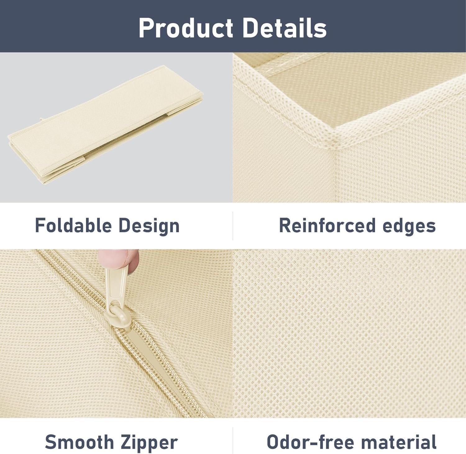 image:imageDIMJ Clothes Drawer Organizer 12 Packs Foldable Underwear Organizer for Baby Clothes Tie Bra Sock BlackBeige