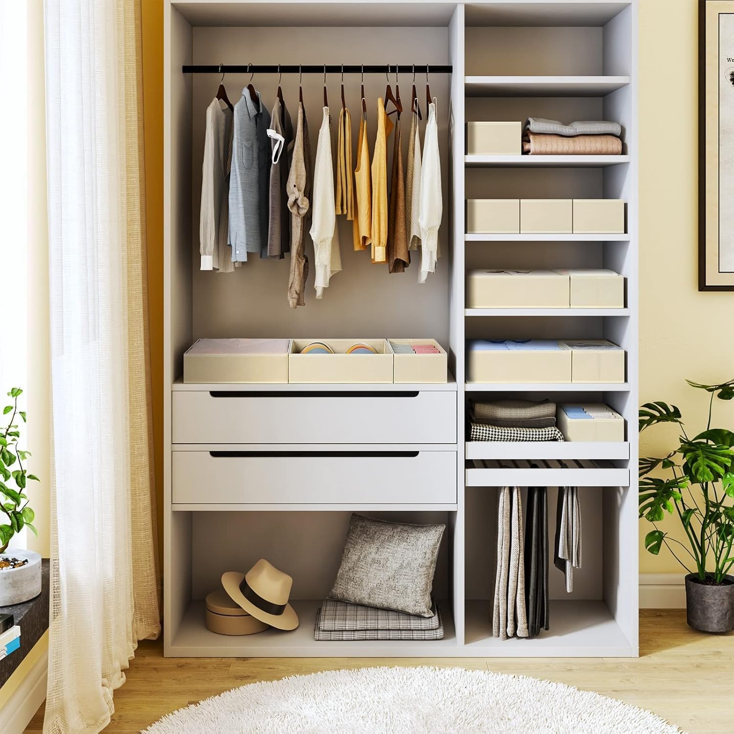 image:imageDIMJ Clothes Drawer Organizer 12 Packs Foldable Underwear Organizer for Baby Clothes Tie Bra Sock BlackBeige