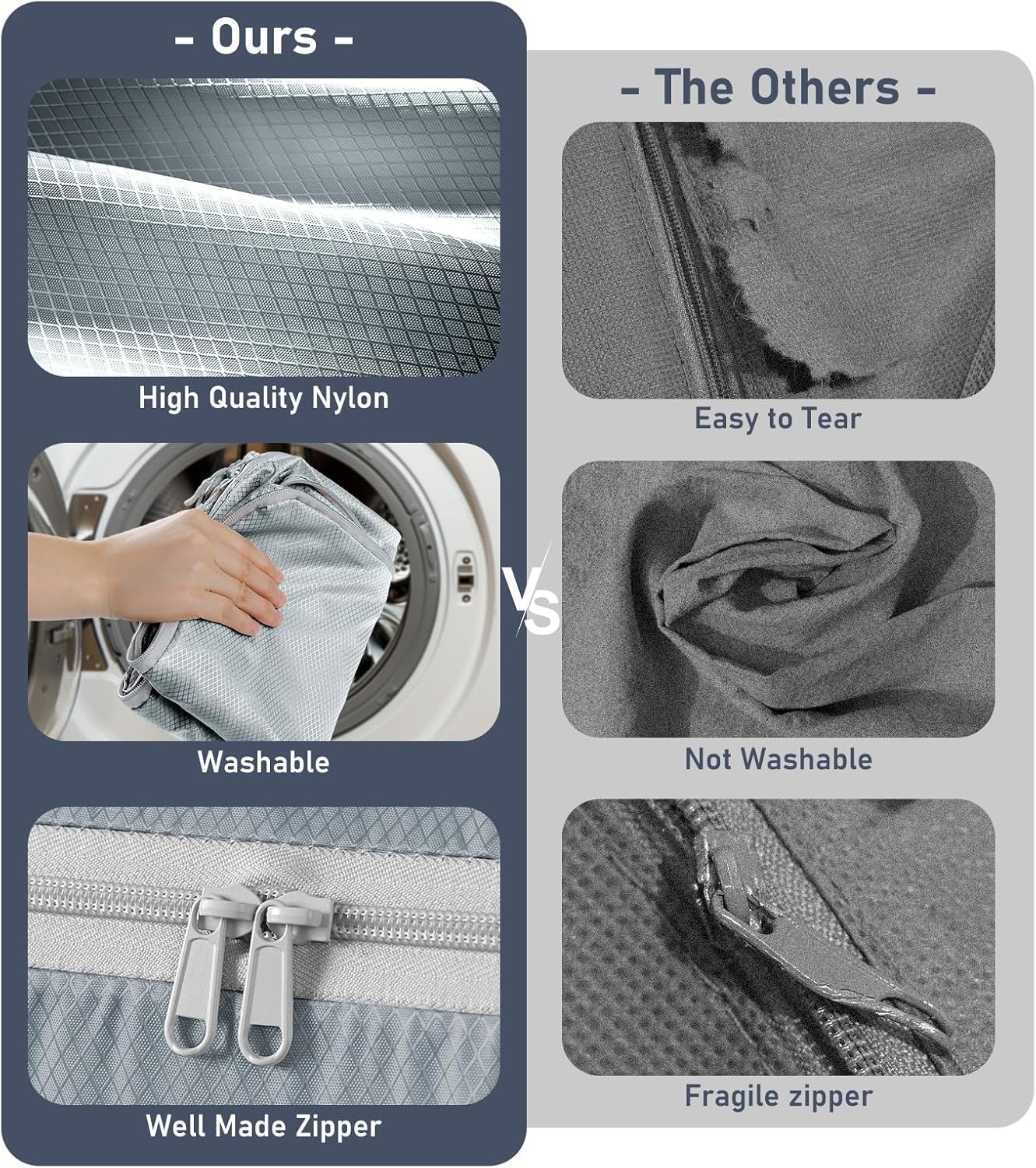 image:imageDIMJ Clothes Storage Bag 8 Pack 19L Compression Storage Bags for Sweater Closet Sheet Storage Organizer with Window Handle Compression Packing Cubes Space Saver Storage Bags with ZipperGray