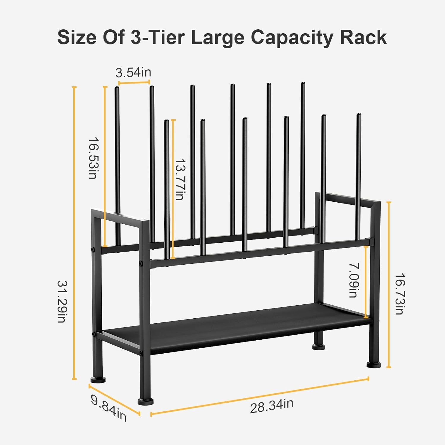 image:imageDIMJ Free Standing Shoe Racks 3Tier Boot Rack Black Metal Storage Organizer for Tall Boots Sneakers Closet Organizer Multiuse Shoe Rack Fits 6 Pairs1 Pack 3Tier