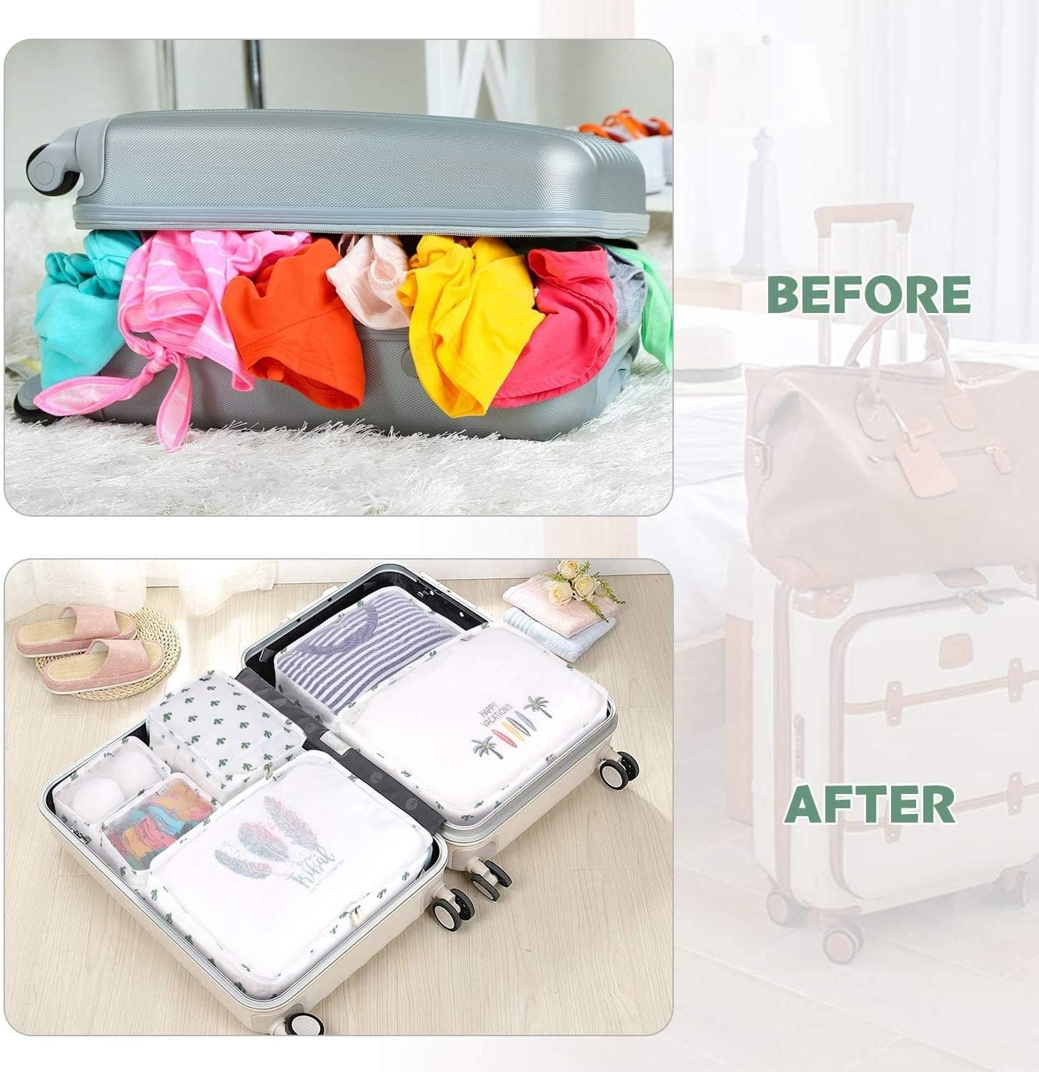 image:imageDIMJ Packing Cubes 8 Pack Travel Bags Organizer Lightweight Luggage Organizers for Suitcase Travel Essentials