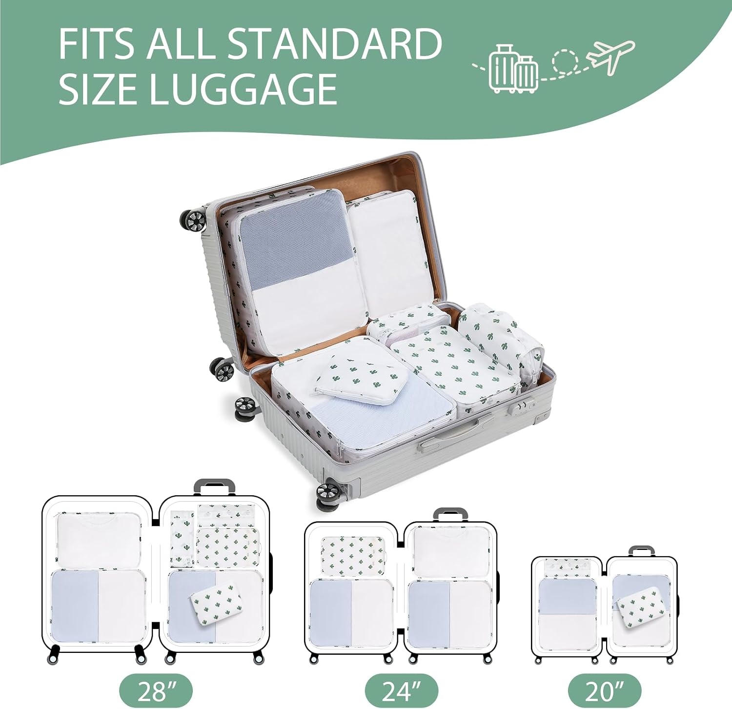 image:imageDIMJ Packing Cubes 8 Pack Travel Bags Organizer Lightweight Luggage Organizers for Suitcase Travel Essentials