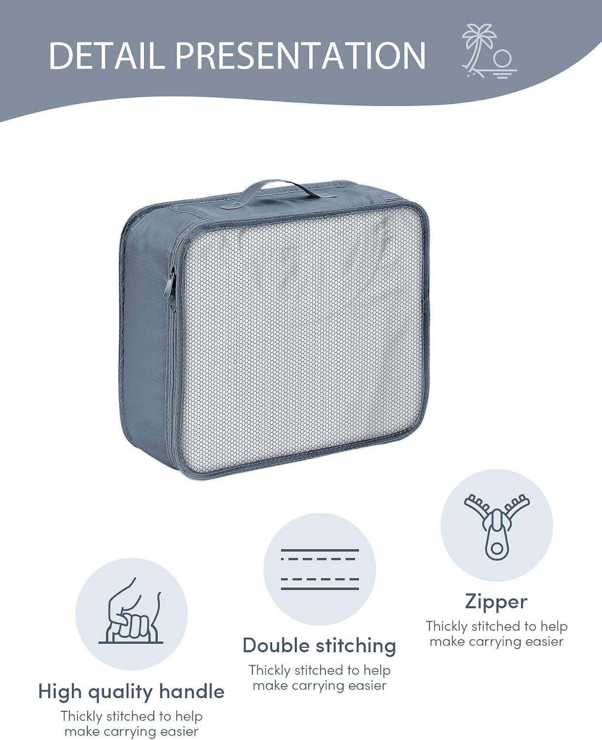 image:imageDIMJ Packing Cubes 8 Pcs for Suitcase Lightweight Travel Essential Bag with Large Toiletries Bag for Clothes Shoes Cosmetics Toiletries Grey