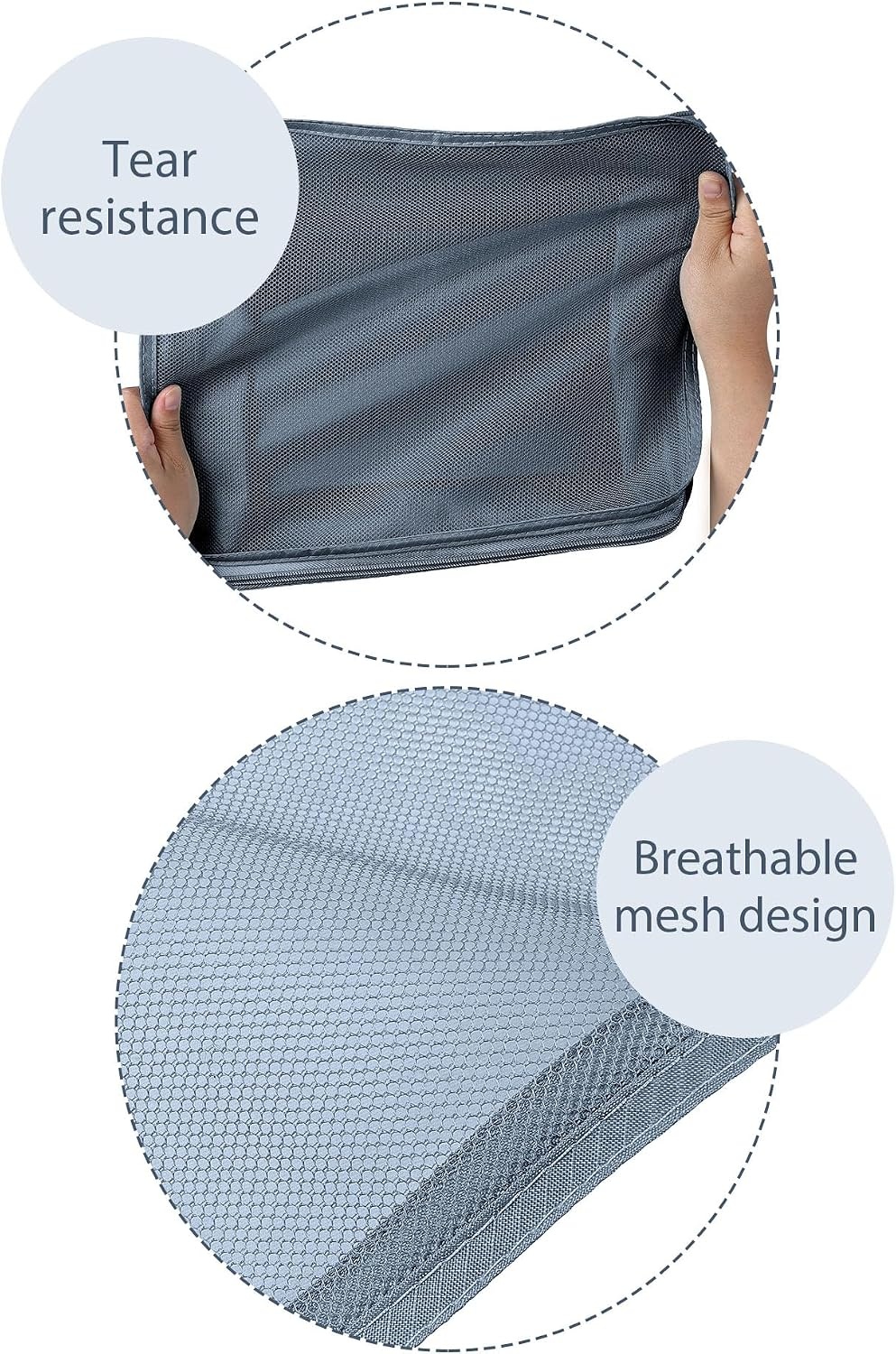 image:imageDIMJ Packing Cubes 8 Pcs for Suitcase Lightweight Travel Essential Bag with Large Toiletries Bag for Clothes Shoes Cosmetics Toiletries Grey
