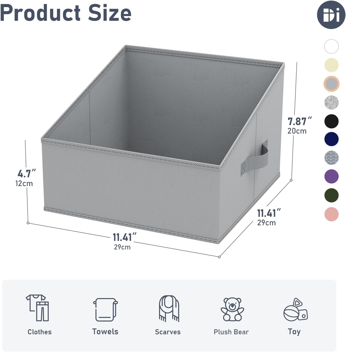 image:imageDIMJ Trapezoid Storage Bins for closet shelves Closet Organzier Bins with Handle Foldable Closet Storage Bins Basket Closet Organizers and Storage for Toys Books 6 Packs BlackGray