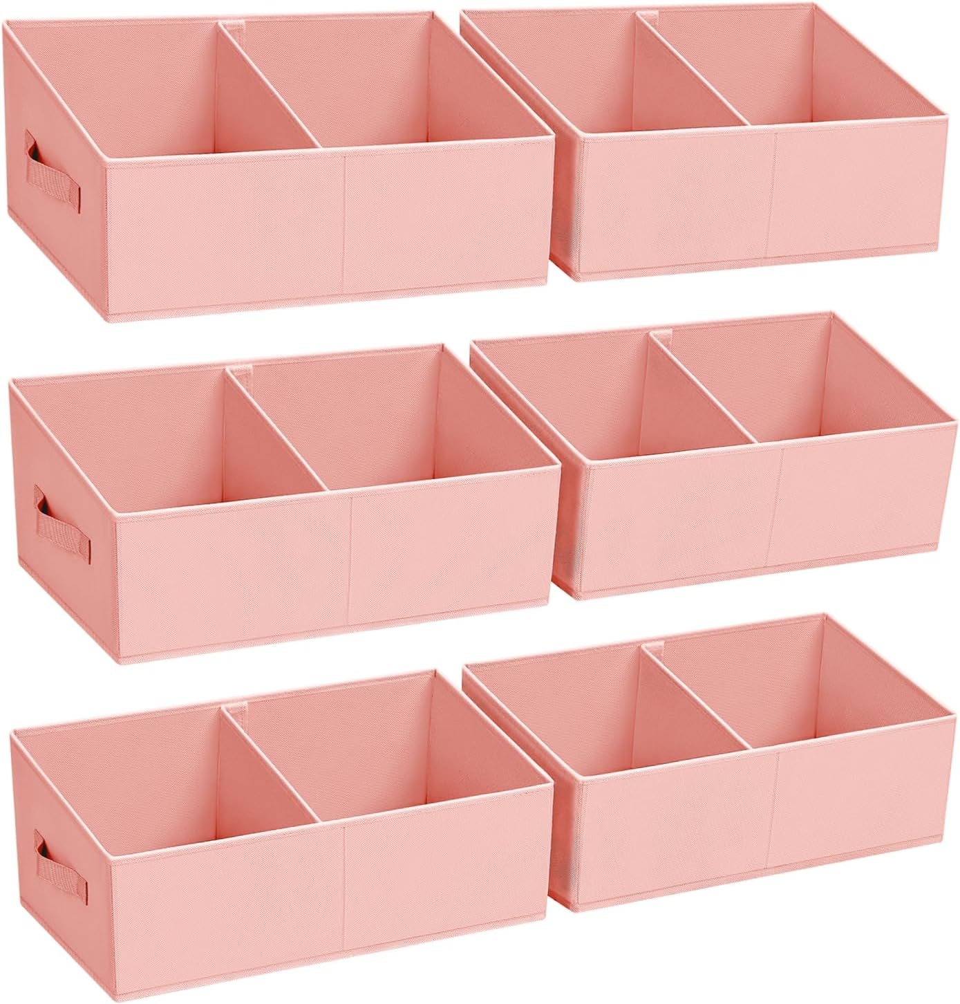 image:imageDIMJ Trapezoid Storage Bins for closet shelves Closet Organzier Bins with Handle Foldable Closet Storage Bins Basket Closet Organizers and Storage for Toys Books 6 Packs BlackPink
