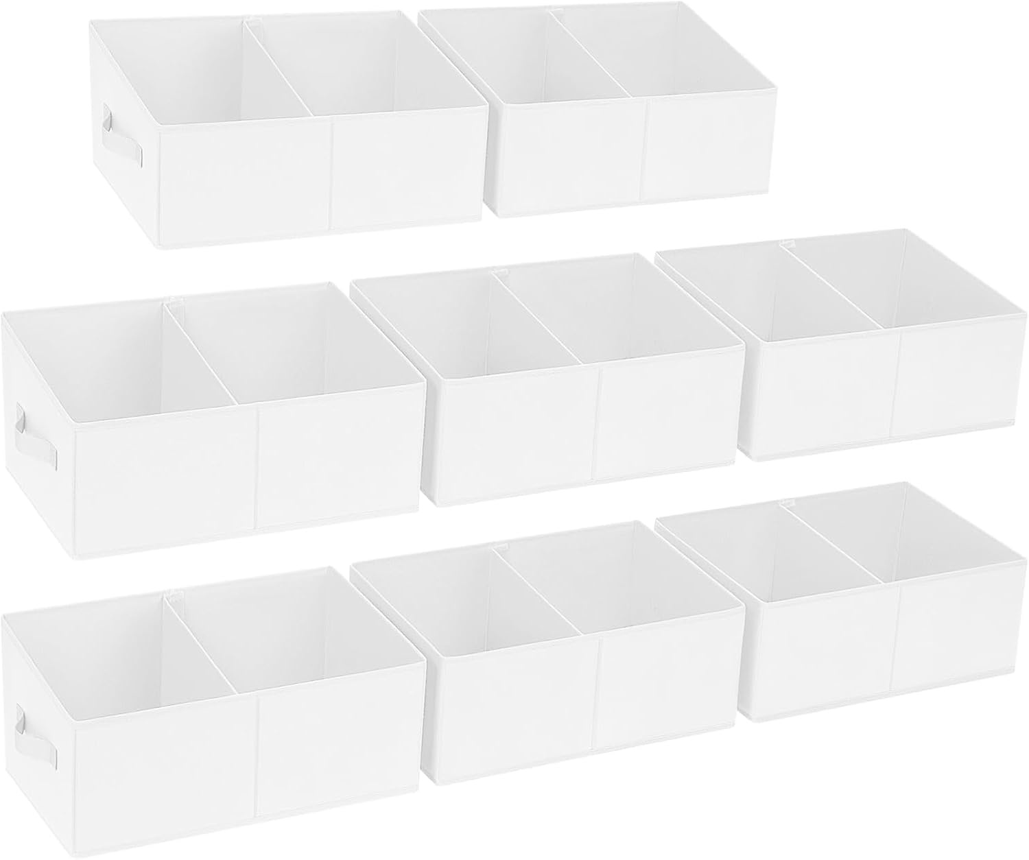 image:imageDIMJ Trapezoid Storage Bins for closet shelves Closet Organzier Bins with Handle Foldable Closet Storage Bins Basket Closet Organizers and Storage for Toys Books 6 Packs BlackWhite