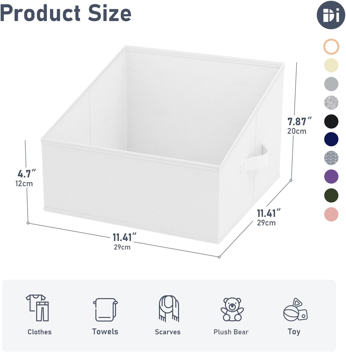 image:imageDIMJ Trapezoid Storage Bins for closet shelves Closet Organzier Bins with Handle Foldable Closet Storage Bins Basket Closet Organizers and Storage for Toys Books 6 Packs BlackWhite