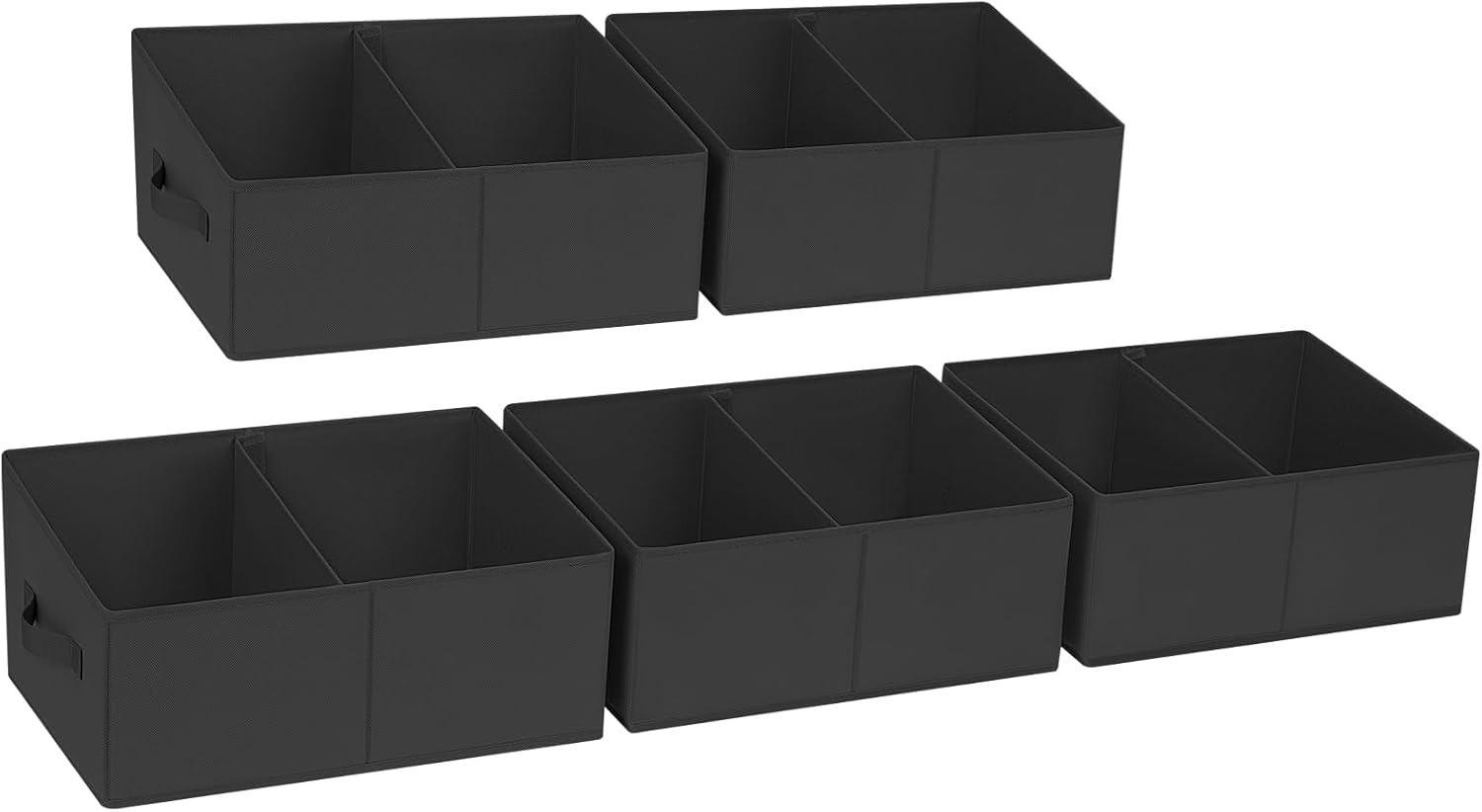 image:imageDIMJ Trapezoid Storage Bins for closet shelves Closet Organzier Bins with Handle Foldable Closet Storage Bins Basket Closet Organizers and Storage for Toys Books 6 Packs BlackBlack