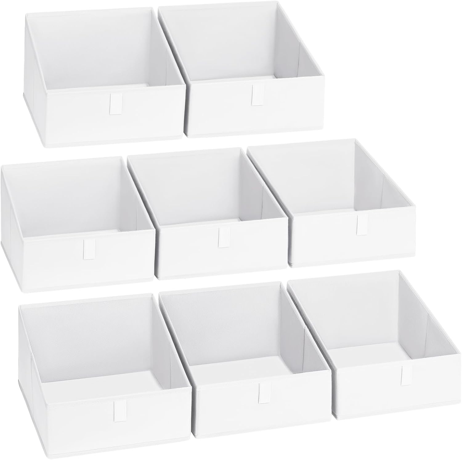 image:imageDIMJ Trapezoid Storage Bins for closet shelves Closet Organzier Bins with Handle Foldable Closet Storage Bins Basket Closet Organizers and Storage for Toys Books 6 Packs BlackWhite