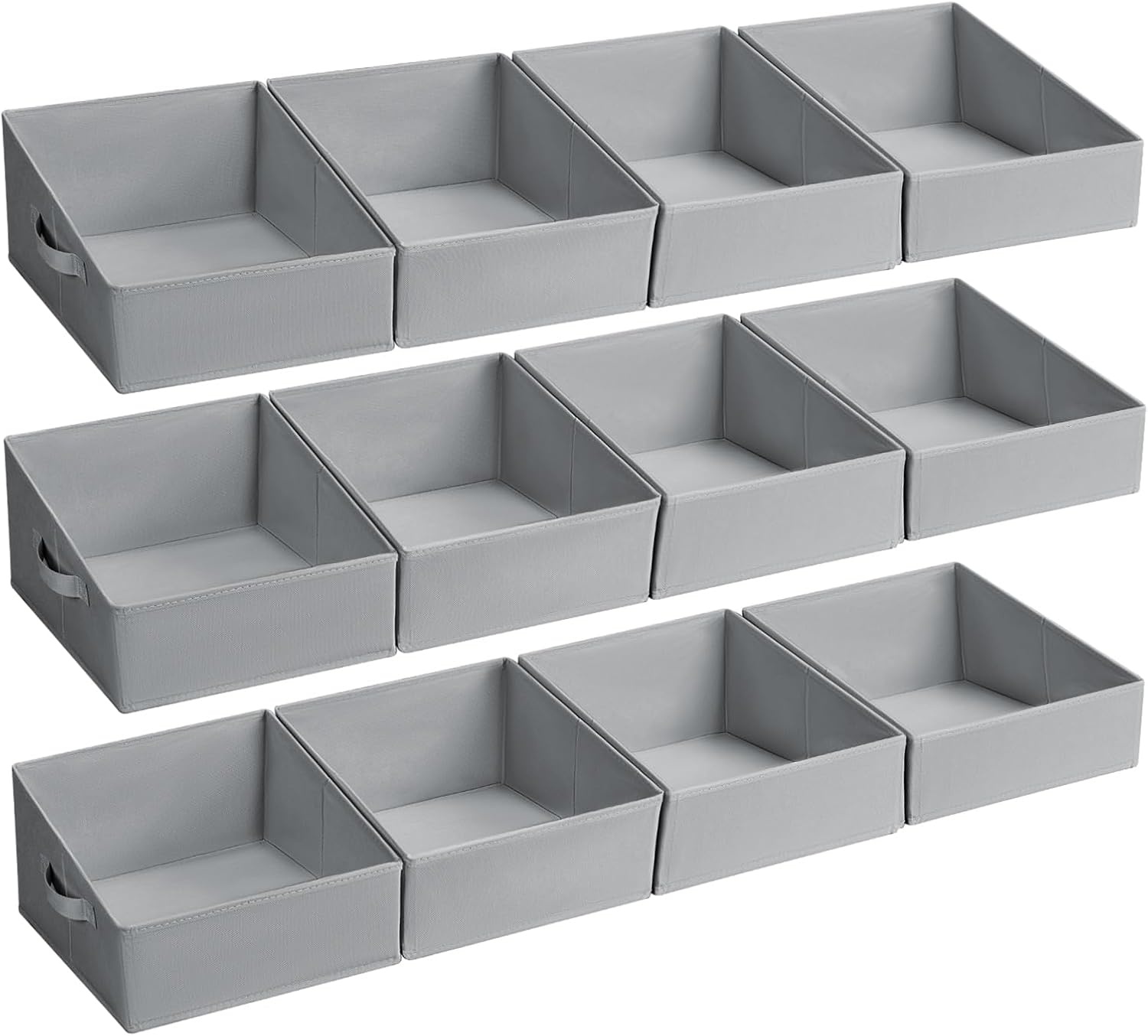 image:imageDIMJ Trapezoid Storage Bins for closet shelves Closet Organzier Bins with Handle Foldable Closet Storage Bins Basket Closet Organizers and Storage for Toys Books 6 Packs BlackGray