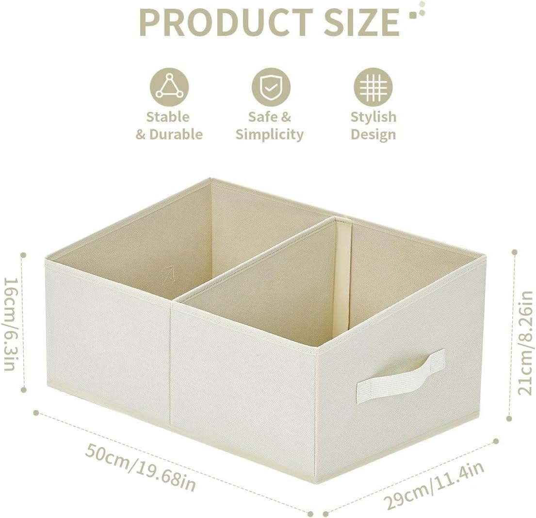 image:imageDIMJ Trapezoid Storage Bins for closet shelves Closet Organzier Bins with Handle Foldable Closet Storage Bins Basket Closet Organizers and Storage for Toys Books 6 Packs BlackBeige