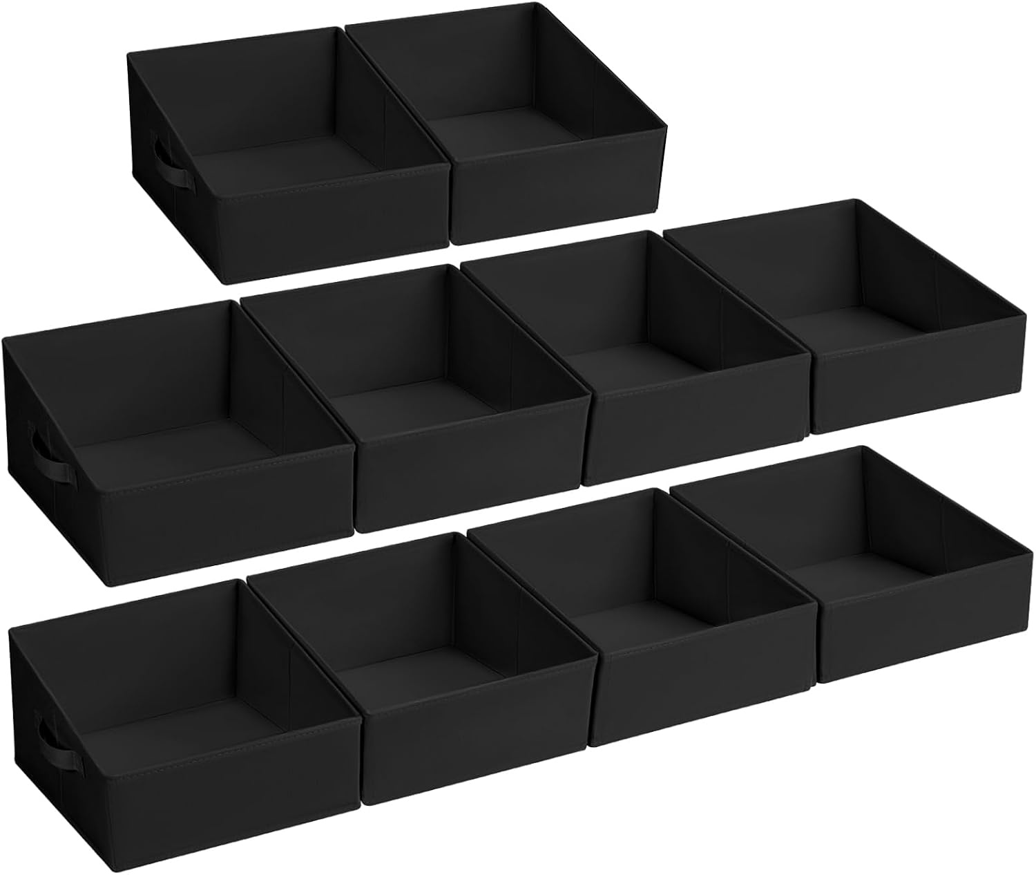 image:imageDIMJ Trapezoid Storage Bins for closet shelves Closet Organzier Bins with Handle Foldable Closet Storage Bins Basket Closet Organizers and Storage for Toys Books 6 Packs BlackBlack