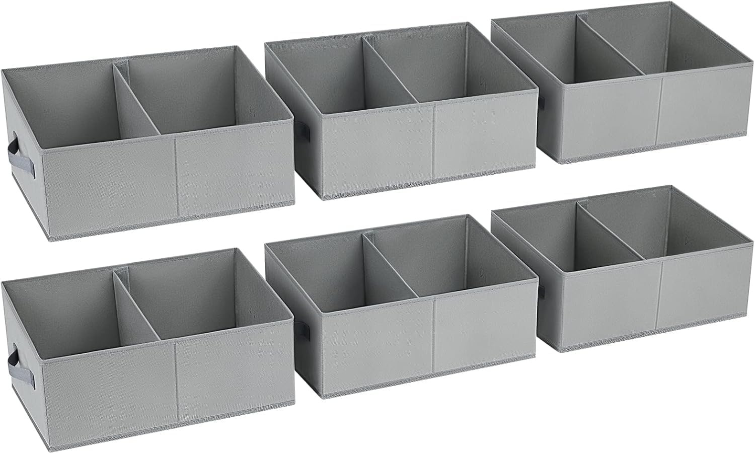 image:imageDIMJ Trapezoid Storage Bins for closet shelves Closet Organzier Bins with Handle Foldable Closet Storage Bins Basket Closet Organizers and Storage for Toys Books 6 Packs BlackGray