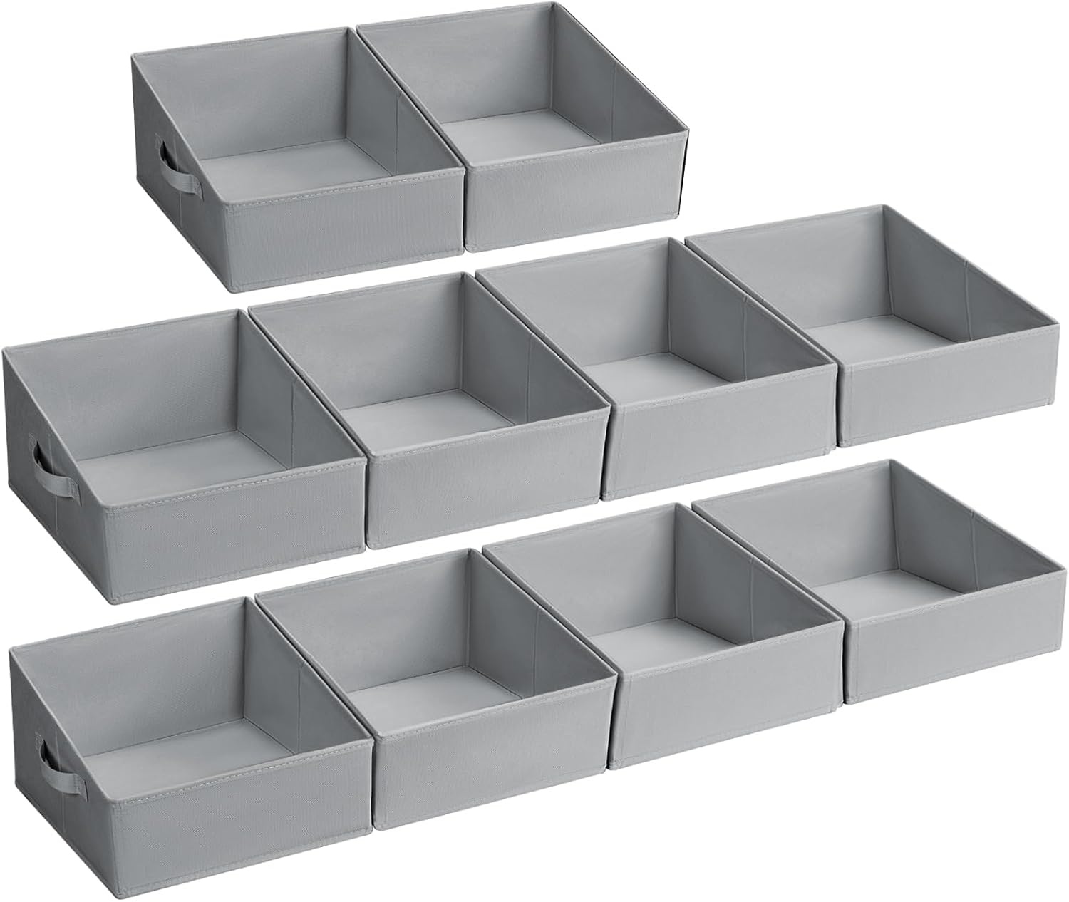 image:imageDIMJ Trapezoid Storage Bins for closet shelves Closet Organzier Bins with Handle Foldable Closet Storage Bins Basket Closet Organizers and Storage for Toys Books 6 Packs BlackGray
