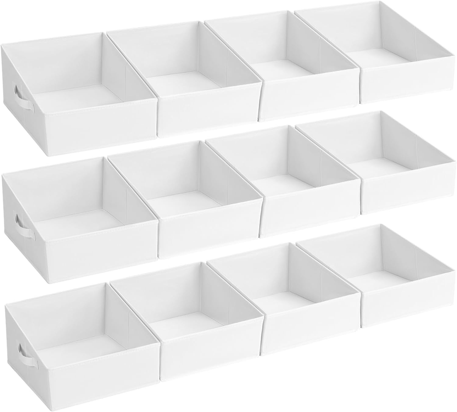 image:imageDIMJ Trapezoid Storage Bins for closet shelves Closet Organzier Bins with Handle Foldable Closet Storage Bins Basket Closet Organizers and Storage for Toys Books 6 Packs BlackWhite