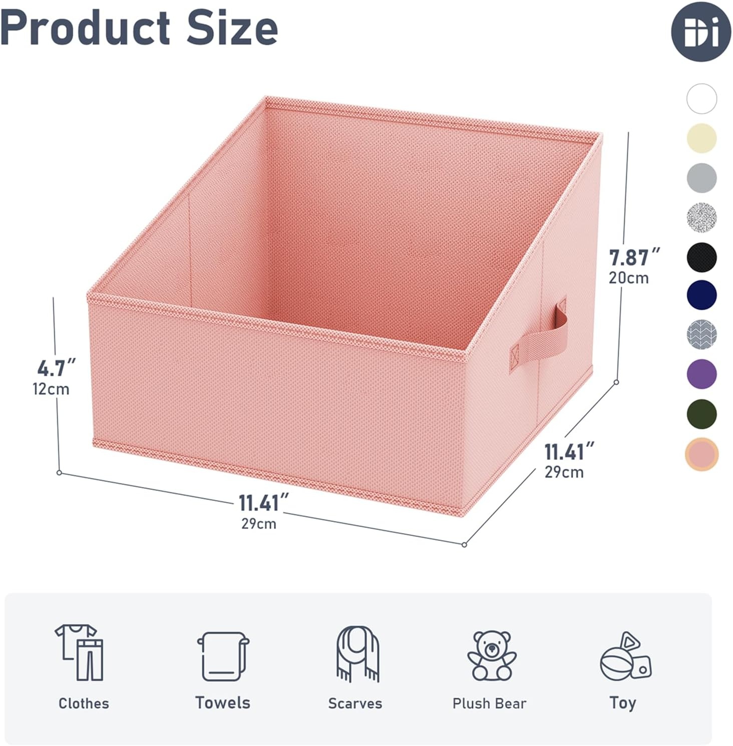 image:imageDIMJ Trapezoid Storage Bins for closet shelves Closet Organzier Bins with Handle Foldable Closet Storage Bins Basket Closet Organizers and Storage for Toys Books 6 Packs BlackPink