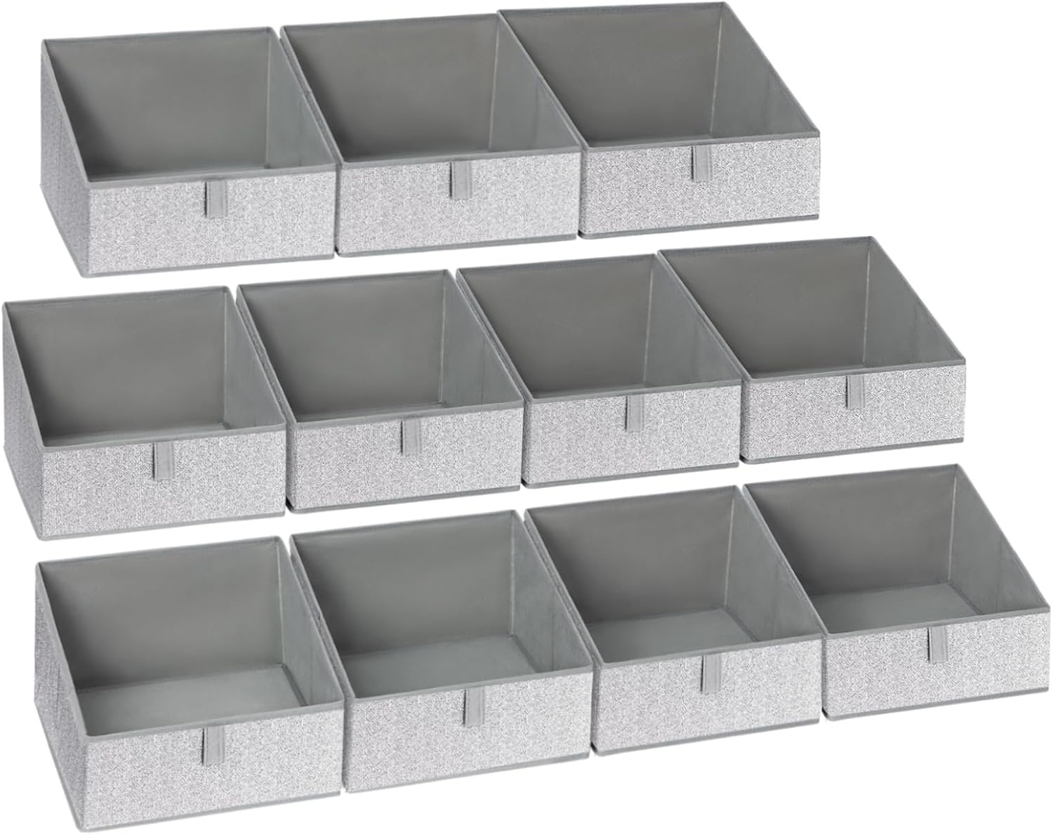 image:imageDIMJ Trapezoid Storage Bins for closet shelves Closet Organzier Bins with Handle Foldable Closet Storage Bins Basket Closet Organizers and Storage for Toys Books 6 Packs BlackBlended Gray