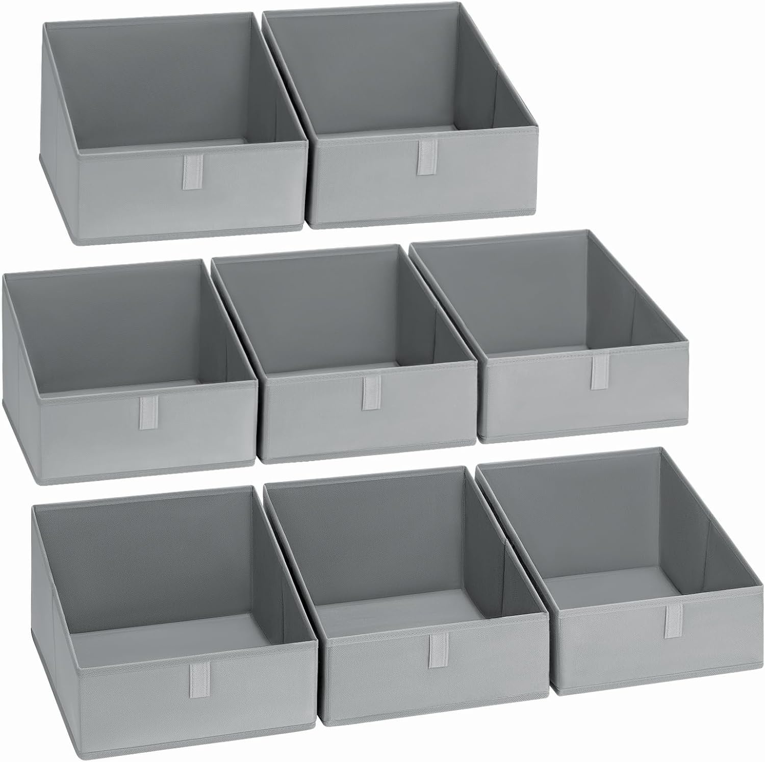 image:imageDIMJ Trapezoid Storage Bins for closet shelves Closet Organzier Bins with Handle Foldable Closet Storage Bins Basket Closet Organizers and Storage for Toys Books 6 Packs BlackGray