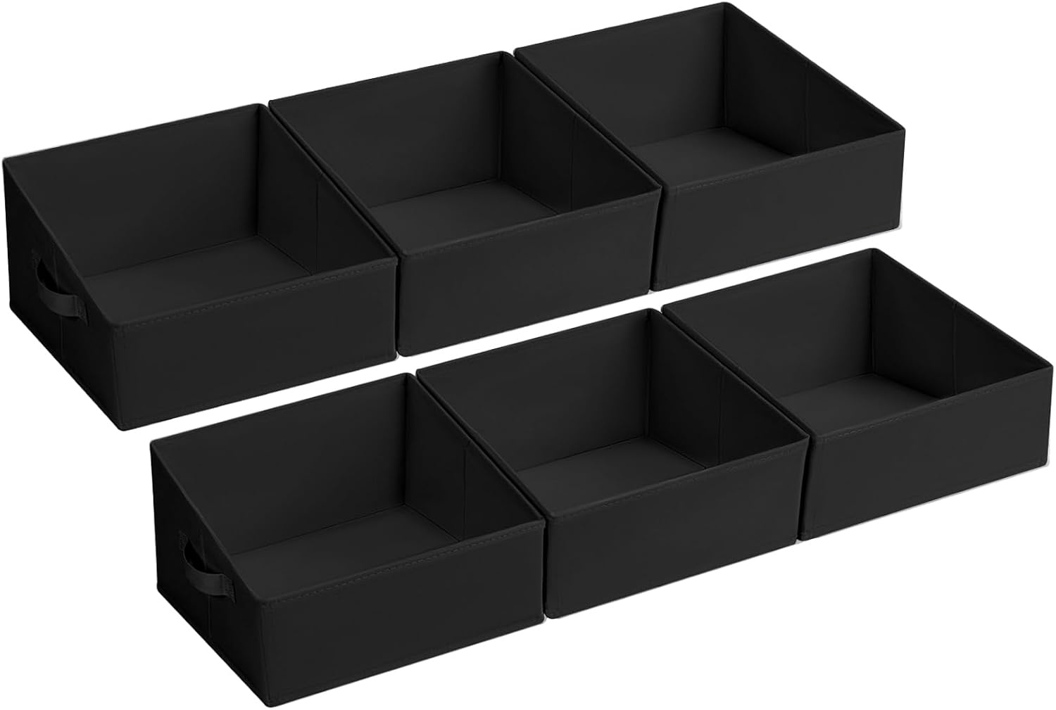image:imageDIMJ Trapezoid Storage Bins for closet shelves Closet Organzier Bins with Handle Foldable Closet Storage Bins Basket Closet Organizers and Storage for Toys Books 6 Packs BlackBlack