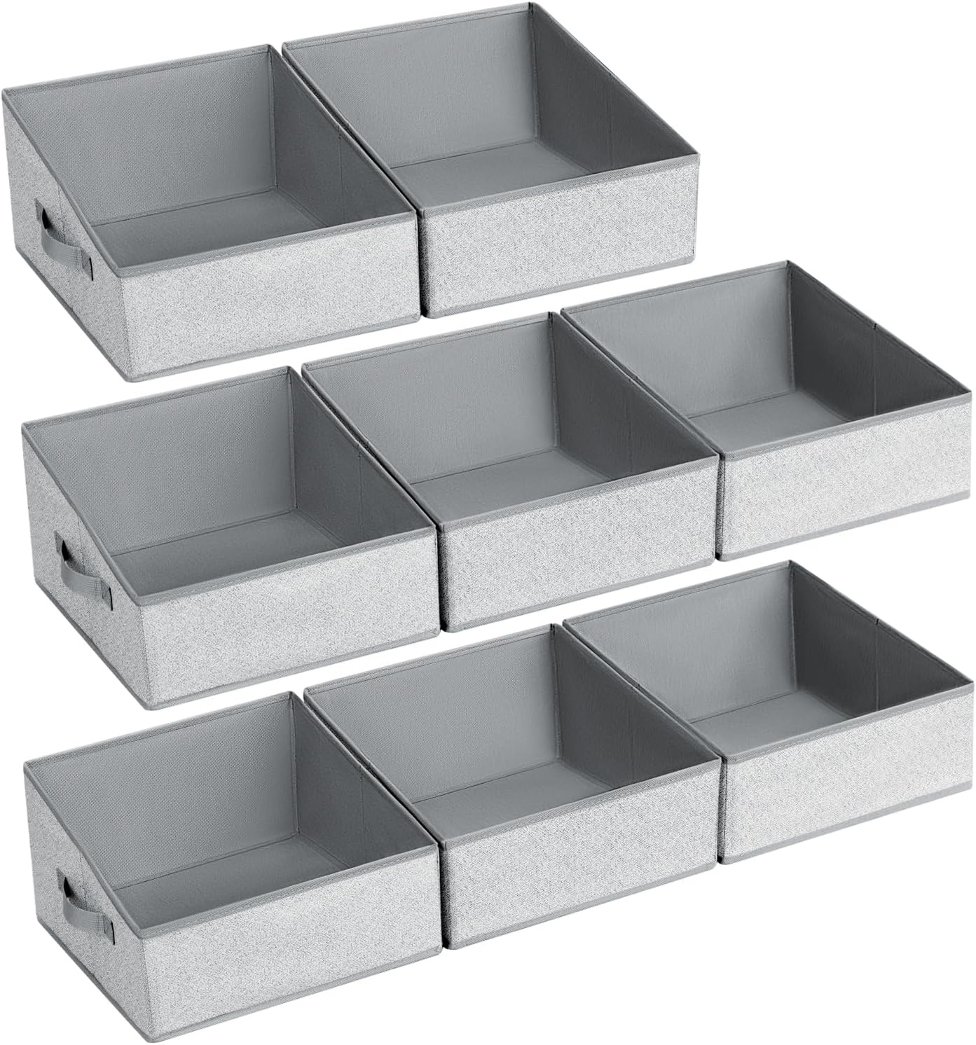 image:imageDIMJ Trapezoid Storage Bins for closet shelves Closet Organzier Bins with Handle Foldable Closet Storage Bins Basket Closet Organizers and Storage for Toys Books 6 Packs BlackBlended Gray