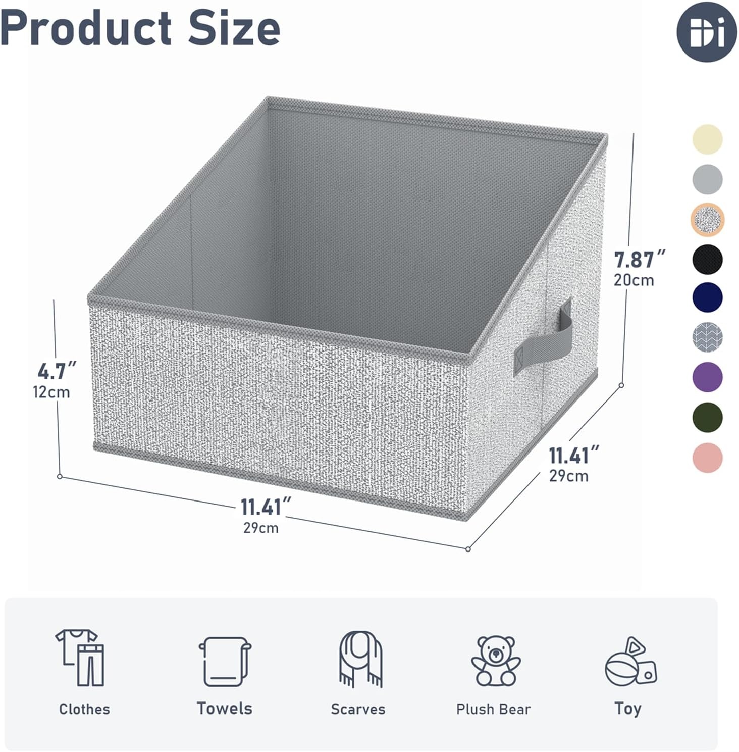 image:imageDIMJ Trapezoid Storage Bins for closet shelves Closet Organzier Bins with Handle Foldable Closet Storage Bins Basket Closet Organizers and Storage for Toys Books 6 Packs BlackBlended Gray