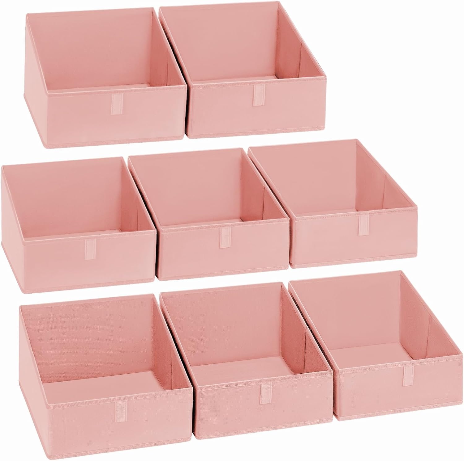 image:imageDIMJ Trapezoid Storage Bins for closet shelves Closet Organzier Bins with Handle Foldable Closet Storage Bins Basket Closet Organizers and Storage for Toys Books 6 Packs BlackPink