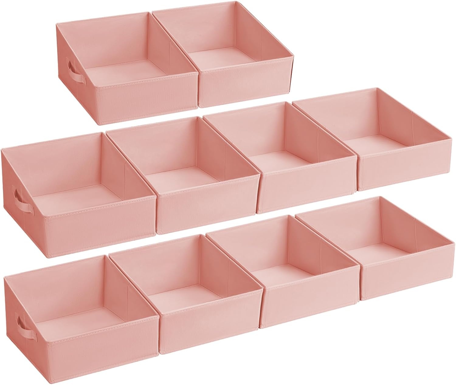 image:imageDIMJ Trapezoid Storage Bins for closet shelves Closet Organzier Bins with Handle Foldable Closet Storage Bins Basket Closet Organizers and Storage for Toys Books 6 Packs BlackPink