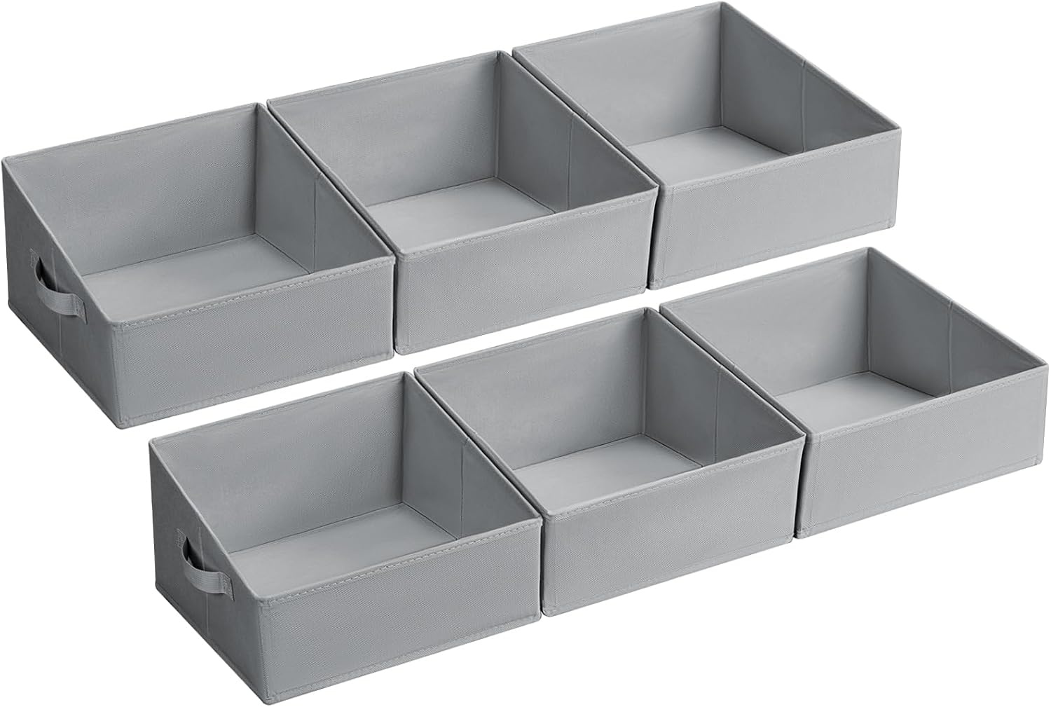 image:imageDIMJ Trapezoid Storage Bins for closet shelves Closet Organzier Bins with Handle Foldable Closet Storage Bins Basket Closet Organizers and Storage for Toys Books 6 Packs BlackGray