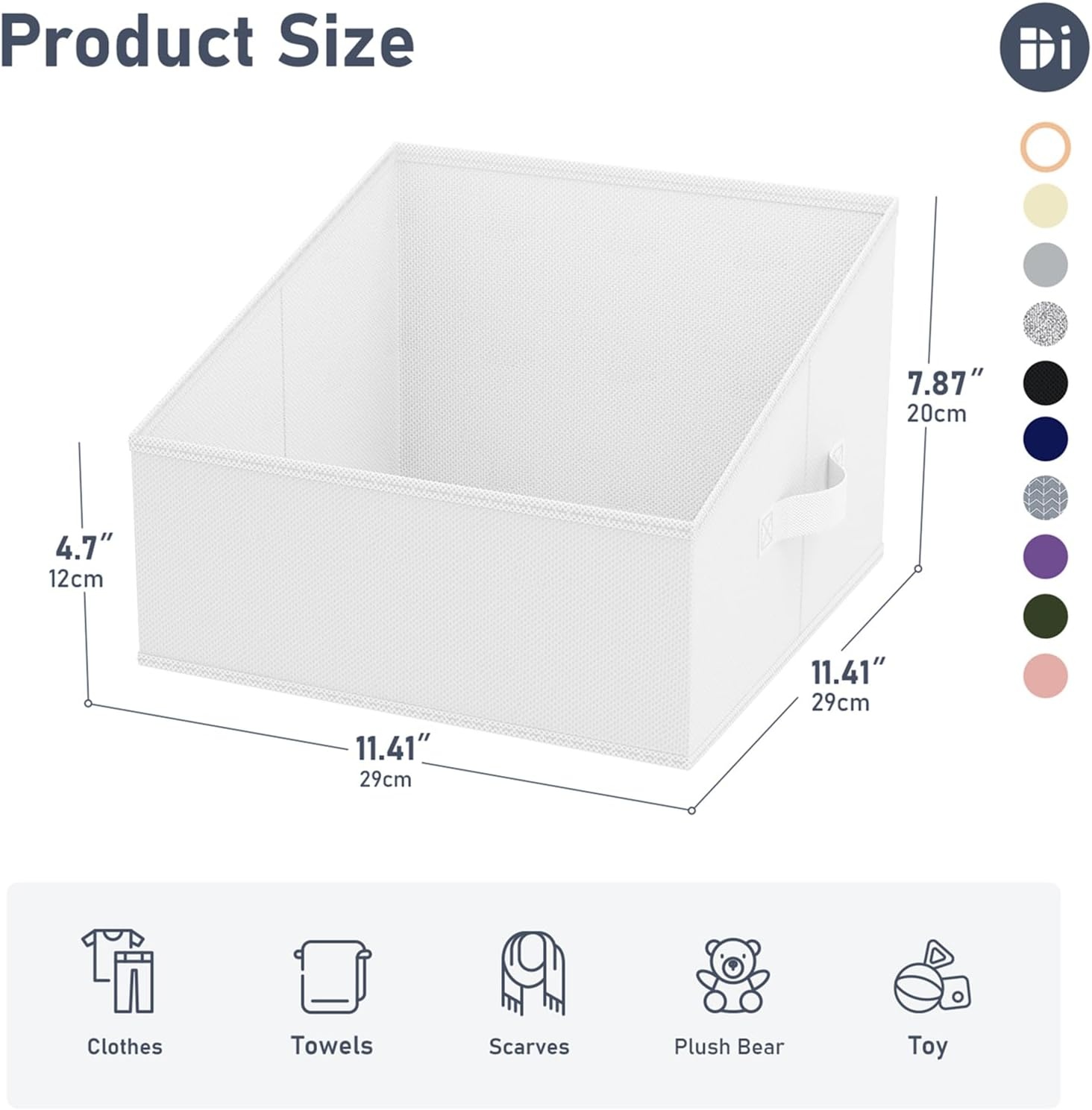 image:imageDIMJ Trapezoid Storage Bins for closet shelves Closet Organzier Bins with Handle Foldable Closet Storage Bins Basket Closet Organizers and Storage for Toys Books 6 Packs BlackWhite
