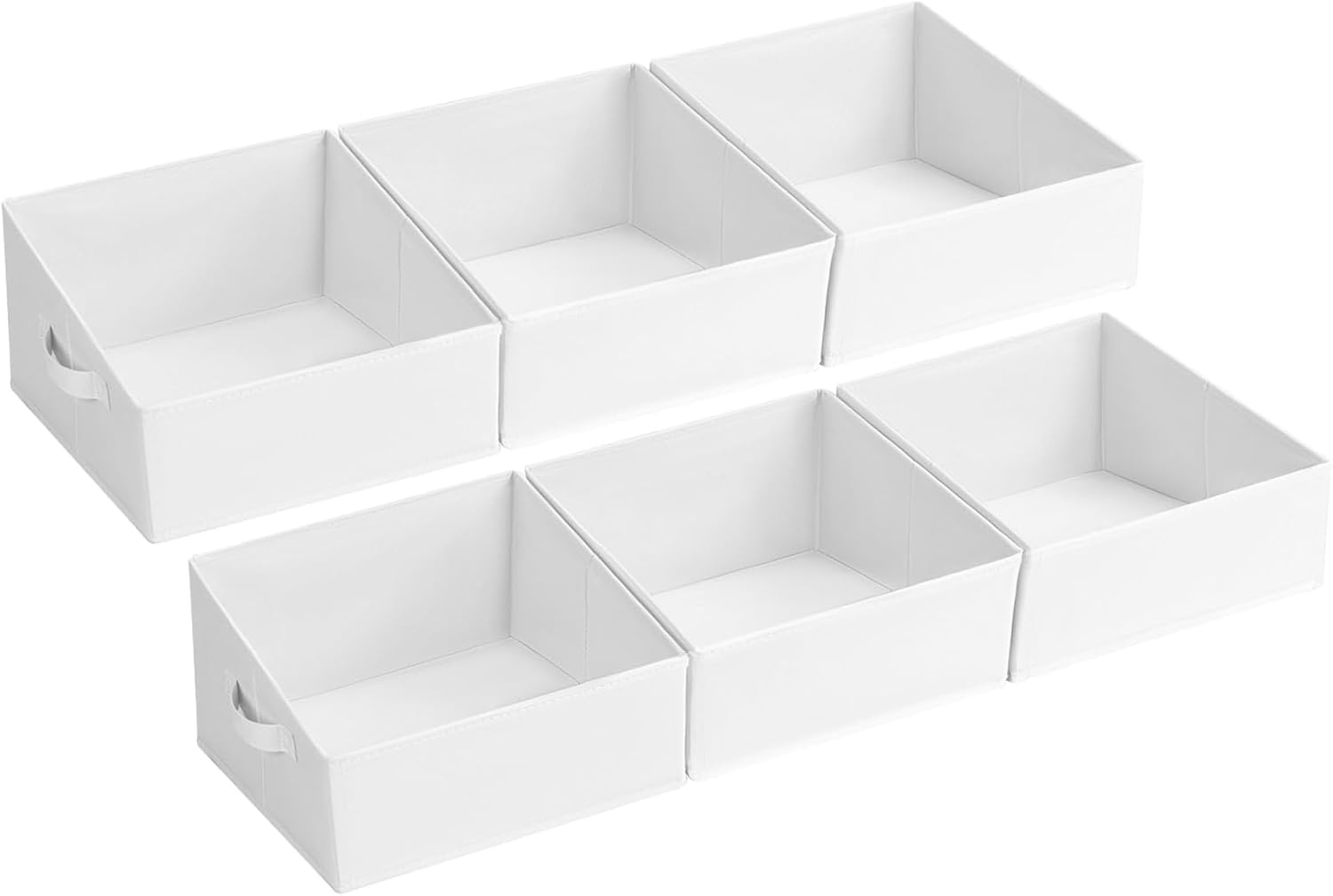 image:imageDIMJ Trapezoid Storage Bins for closet shelves Closet Organzier Bins with Handle Foldable Closet Storage Bins Basket Closet Organizers and Storage for Toys Books 6 Packs BlackWhite