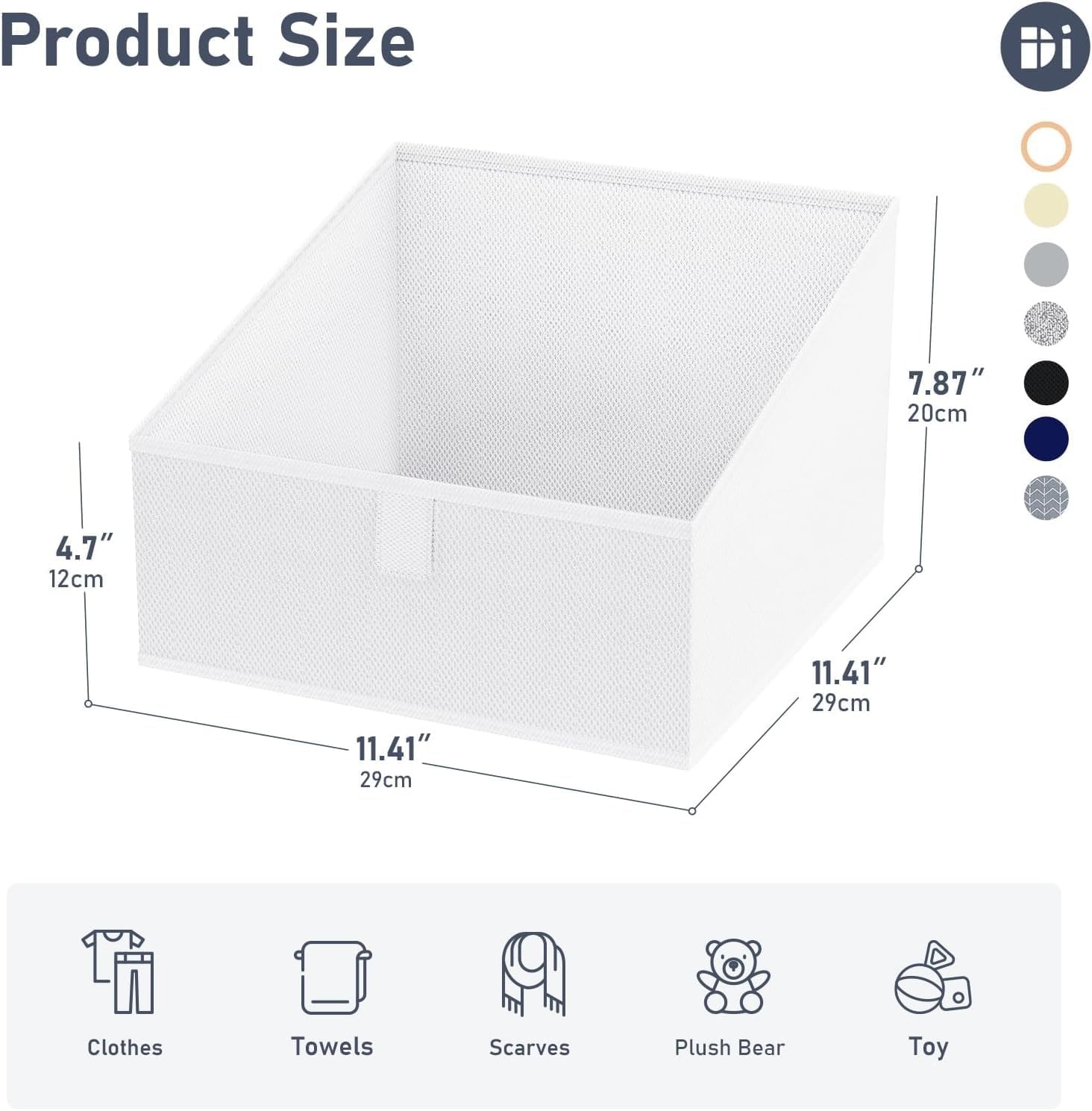 image:imageDIMJ Trapezoid Storage Bins for closet shelves Closet Organzier Bins with Handle Foldable Closet Storage Bins Basket Closet Organizers and Storage for Toys Books 6 Packs BlackWhite