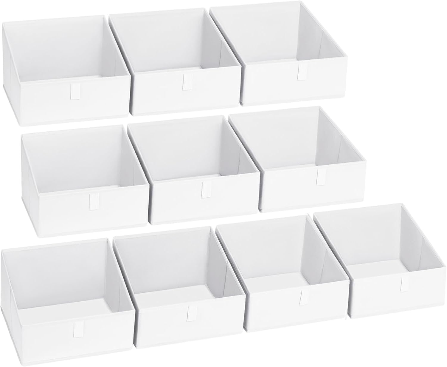 image:imageDIMJ Trapezoid Storage Bins for closet shelves Closet Organzier Bins with Handle Foldable Closet Storage Bins Basket Closet Organizers and Storage for Toys Books 6 Packs BlackWhite