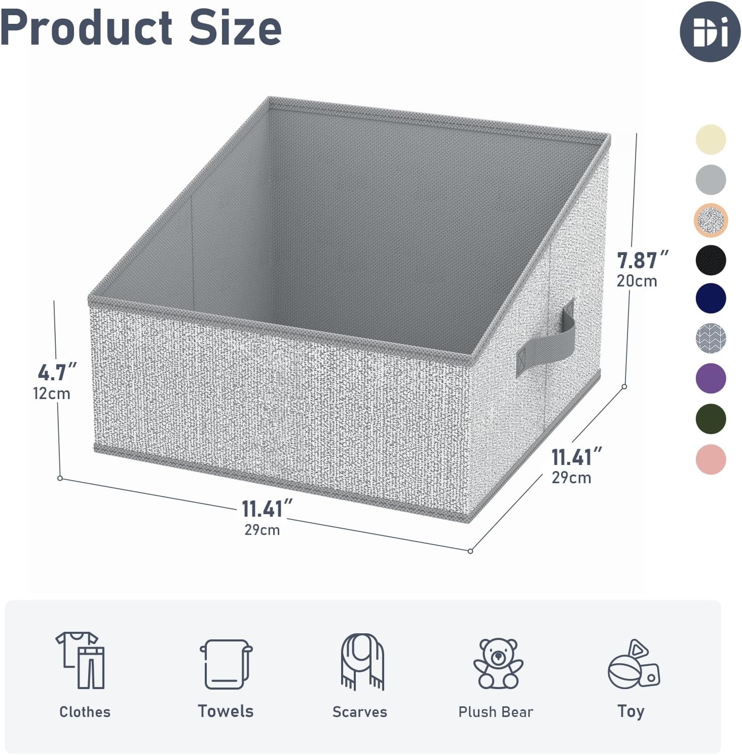 image:imageDIMJ Trapezoid Storage Bins for closet shelves Closet Organzier Bins with Handle Foldable Closet Storage Bins Basket Closet Organizers and Storage for Toys Books 6 Packs BlackBlended Gray