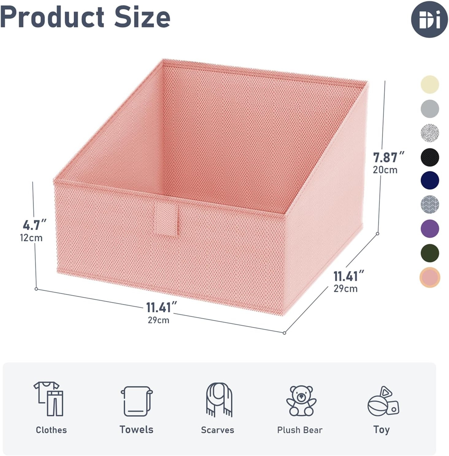 image:imageDIMJ Trapezoid Storage Bins for closet shelves Closet Organzier Bins with Handle Foldable Closet Storage Bins Basket Closet Organizers and Storage for Toys Books 6 Packs BlackPink