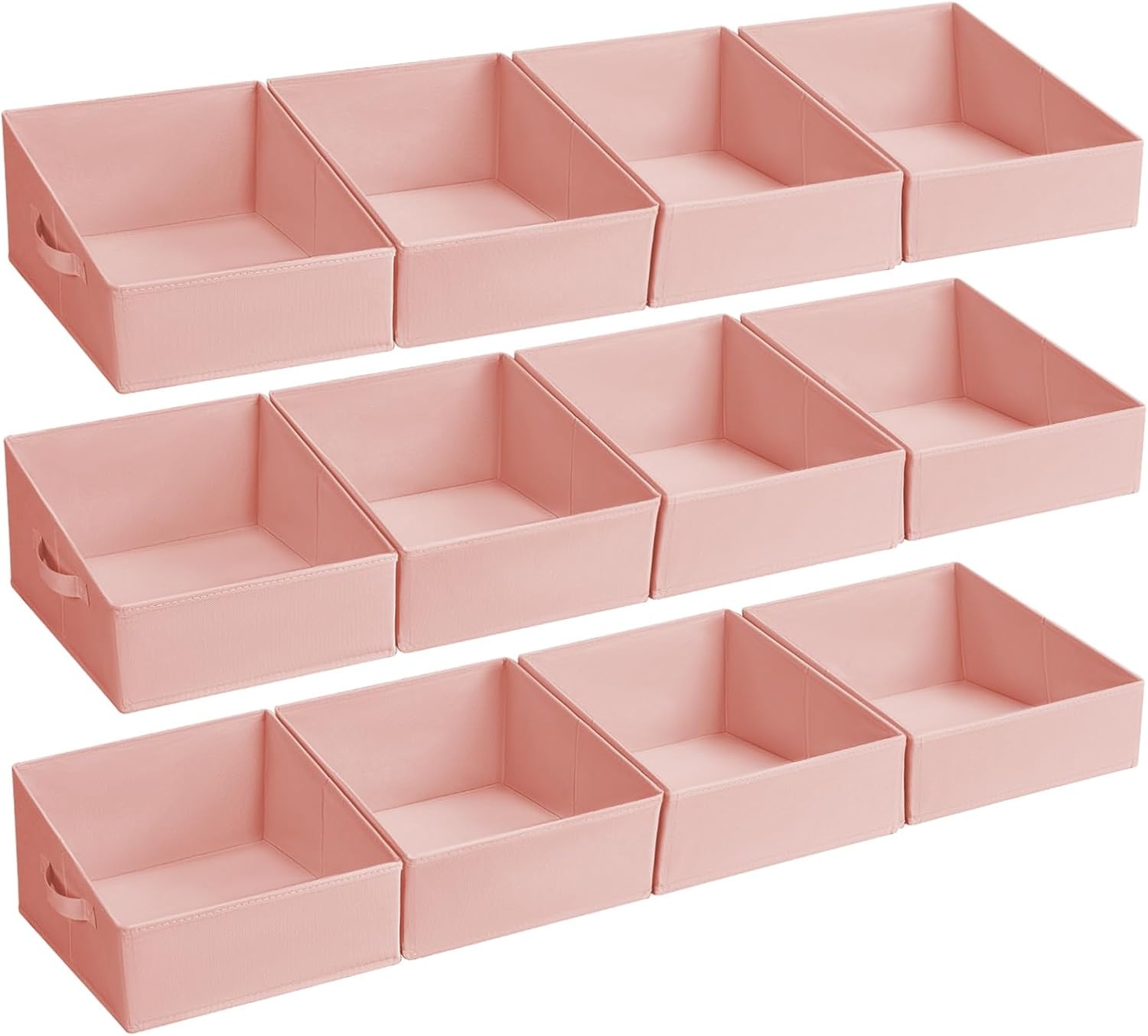 image:imageDIMJ Trapezoid Storage Bins for closet shelves Closet Organzier Bins with Handle Foldable Closet Storage Bins Basket Closet Organizers and Storage for Toys Books 6 Packs BlackPink