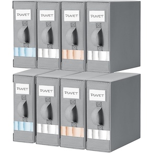 image:imageDIMJ Bed Sheet Organizers and Storage 6 Pack  Foldable Sheet Holder Linen Closet Organizer Box for Sheets Set Bedding Blankets Towel King amp Queen Size GreyGrey