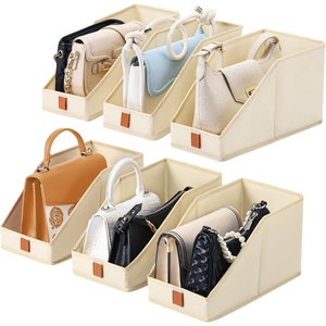 image:imageDIMJ Closet Organizers for Purses and Bag Storage 6 PackSmall Storage Bins Foldable Storage Baskets for Shelves Wardrobe Bedroom Office Fabric Cube Storage 59 x 118 x 67 in