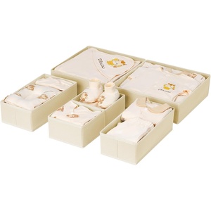 image:imageDIMJ Clothes Drawer Organizer 12 Packs Foldable Underwear Organizer for Baby Clothes Tie Bra Sock BlackBeige