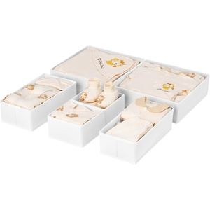 image:imageDIMJ Clothes Drawer Organizer 12 Packs Foldable Underwear Organizer for Baby Clothes Tie Bra Sock BlackWhite