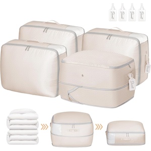 image:imageDIMJ Comforter Storage Bag 4 Pack  Blanket Storage Organizer Compression Bags Large Capacity Ultra Space Saving Self Compression Organize for Bedding Pillow Duvet Sheet Storage with Zipper Window