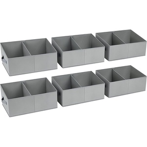 image:imageDIMJ Open Home Storage Bins  6 Packs Trapezoid Storage Bins for Closet Shelves Closet Storage Bins with Handles for Craft Storage Closet Organziers and Storage Basket for Toys Books Clothes Grey