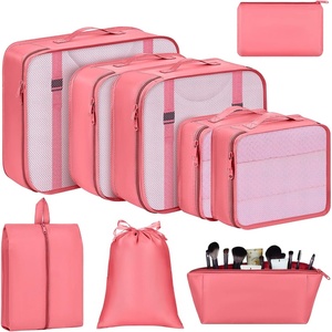 image:imageDIMJ Packing Cubes for Backpack Lightweight Luggage Organizers for Suitcase Travel Clothes Organizer Large Packing Cubes for Suitcases with Laundry Bag amp Shoe Bag and Makeup BagRed