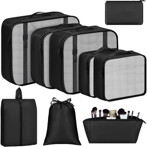 image:imageDIMJ Packing Cubes for Suitcase  Organizer Bags Set of 9 Travel Cubes for Packing Lightweight Luggage Organizers for Suitcase With Makeup Bag Black