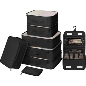 image:imageDIMJ Packing Cubes for Travel  Organizer Bags Set for Carry on Suitcase Lightweight Travel Cubes for luggage with Large Toiletries Bag Black