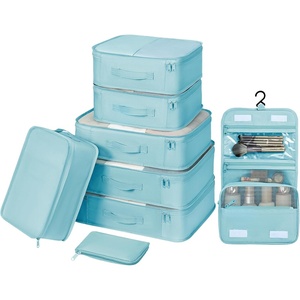 image:imageDIMJ Packing Cubes for Travel  Organizer Bags Set for Carry on Suitcase Lightweight Travel Cubes for luggage with Large Toiletries Bag Blue